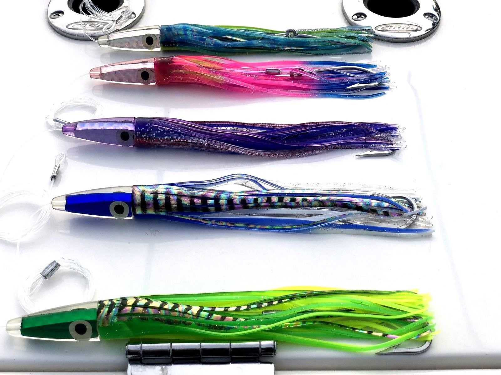 5 Squid Trolling Lures Canyon Pouch,Saltwater Lures,Tuna Lures,Trolling  Lures